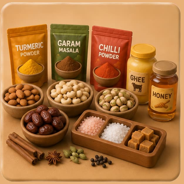 Masala, dry Fruits and more